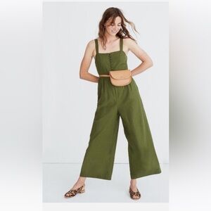 Madewell button front linen jumpsuit